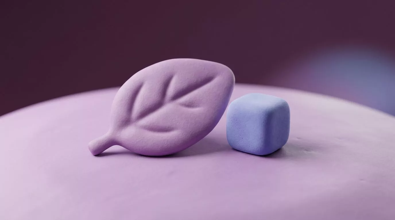 A stevia leaf beside a sugar cube, illustrating the question is stevia bad for you