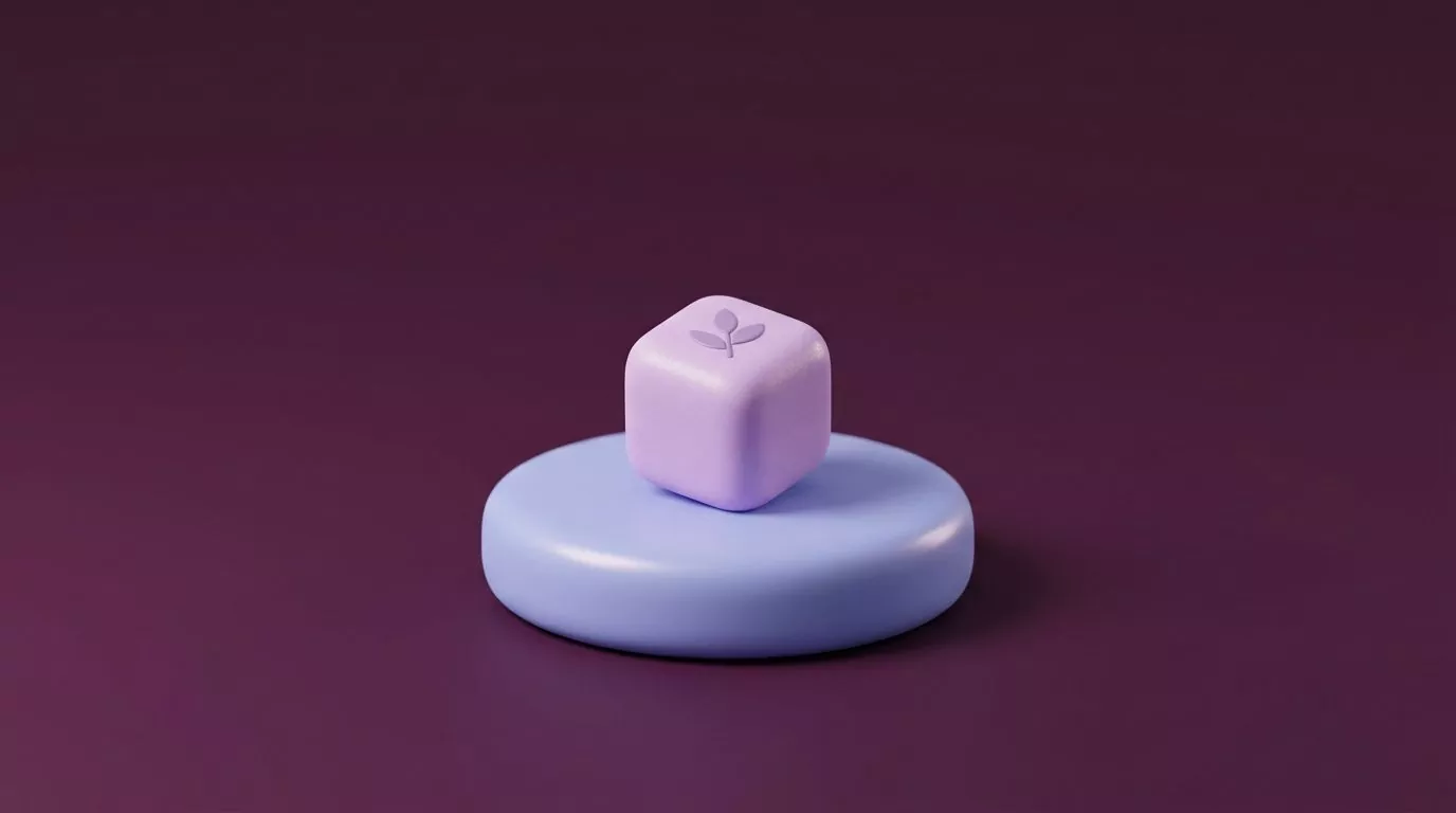 A single soft sugar cube on a rounded pedestal, illustrating what is allulose
