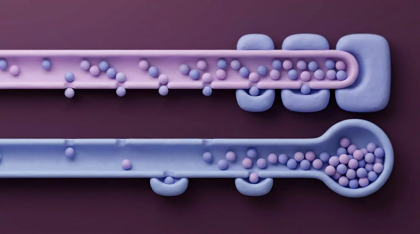Two lanes: sugar fully absorbed, sugar alcohols only partly absorbed with the rest passing onward